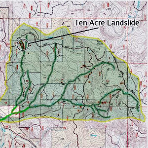 topo map of landslide